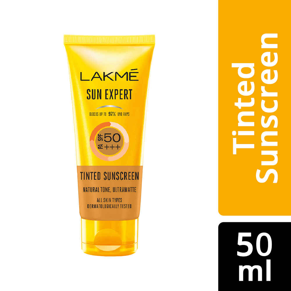 Buy Lakme Sun Expert Tinted Sunscreen SPF 50 PA +++ | Broad spectrum UVA/B protection | Blue light protection | No White Cast | for all dry, oily, normal skin| Matte Finish | 50ml - Purplle