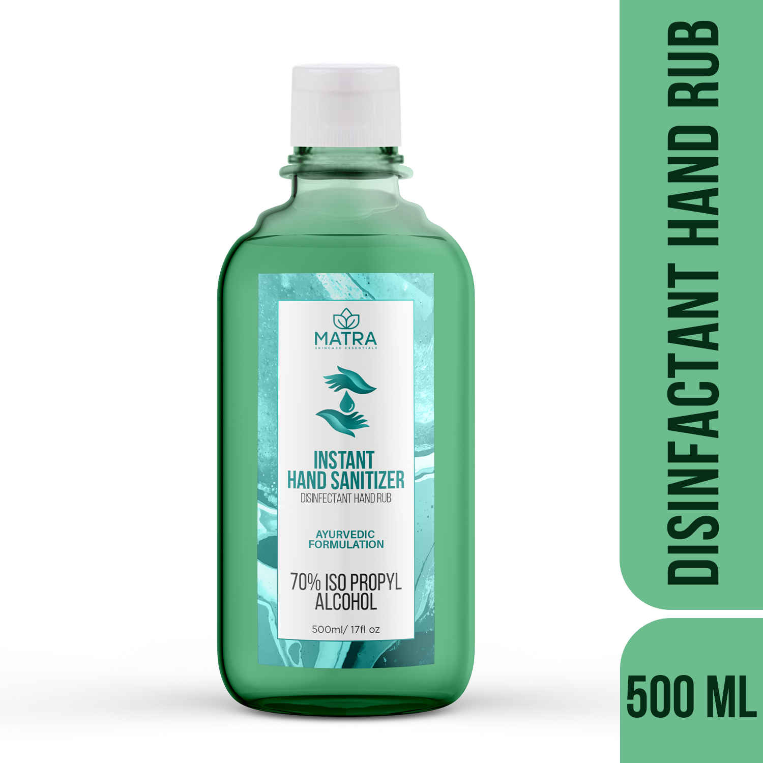 Buy Matra Advanced Hand Sanitizer 70% iso-propyl alcohol based – Disinfectant Hand Rub – Instant sanitizing Hand Gel with Ayurvedic Formulation – For protection Against Germs (500ml) - Purplle