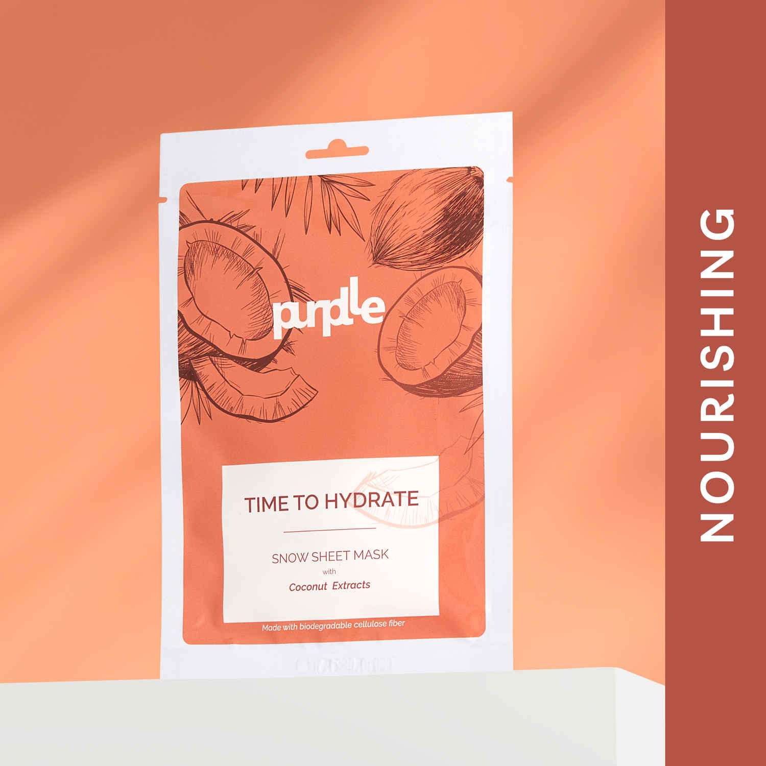 Buy Purplle Time To Hydrate Snow Sheet Mask with Coconut Extracts | Moisturising| Collagen | Breathable | Skin Elasticity (20 ml) - Purplle