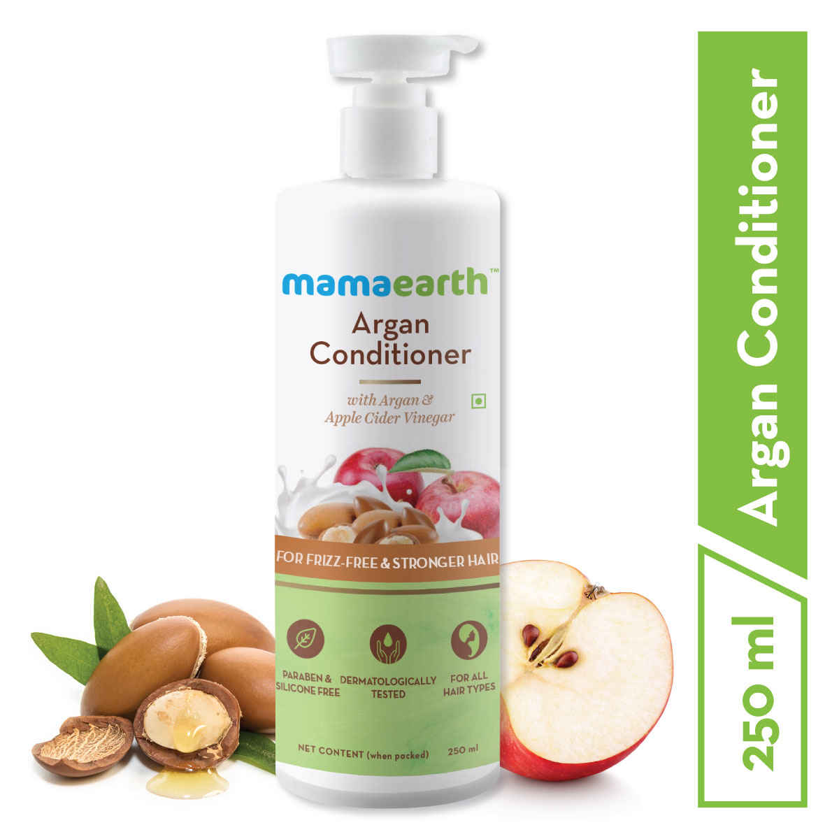 Buy Mamaearth Argan & Apple Cider Vinegar Conditioner For Dry & Frizzy Hair, with Argan & Apple Cider Vinegar for Frizz-Free and Stronger Hair ( 250 ml) - Purplle