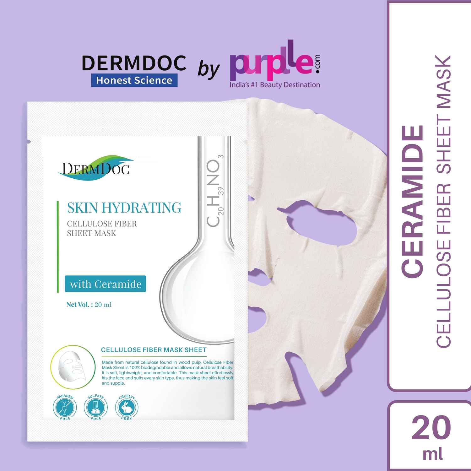 Buy DermDoc by Purplle Ceramides Sheet Mask (20ml) - Purplle