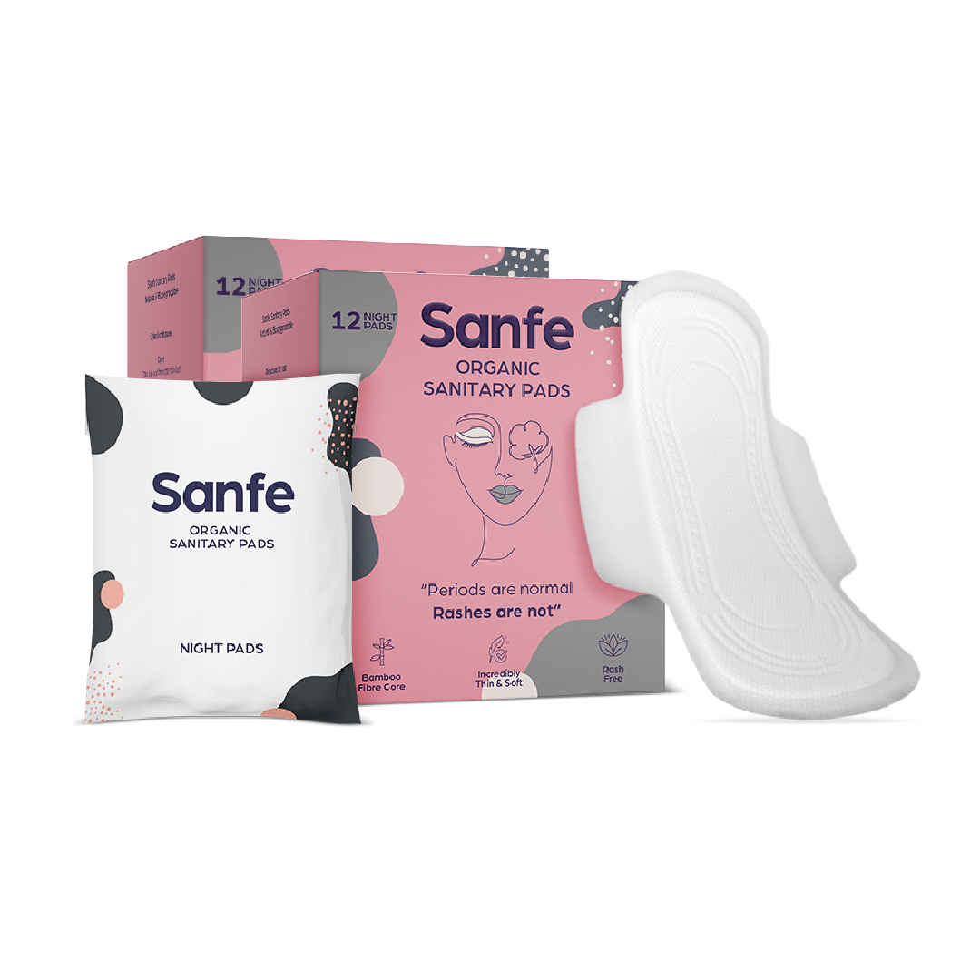 Buy Sanfe Bamboo Sanitary Pads, Ultra-Thin Natural Sanitary Napkins - Night Pads (24 Pads) # SCP003 - Purplle