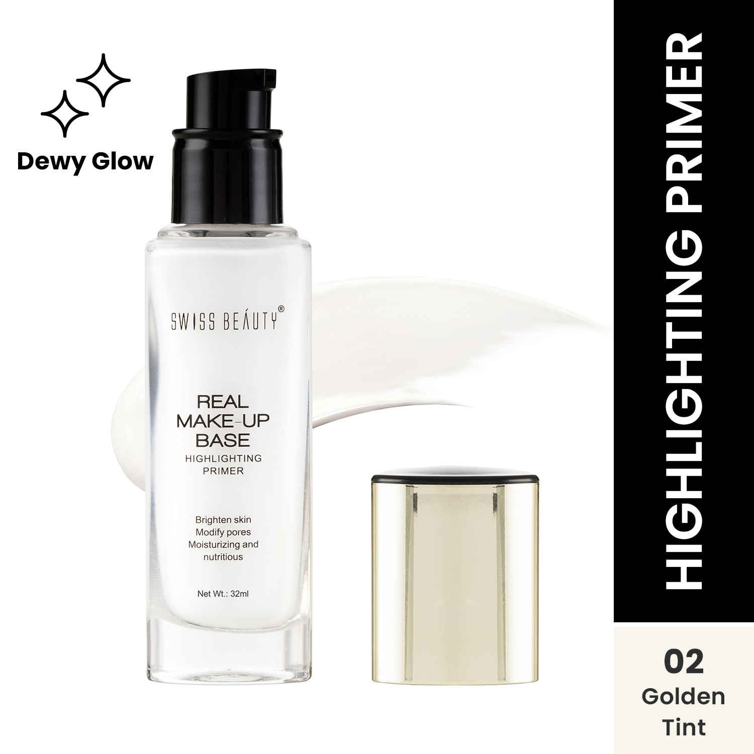 Buy Swiss Beauty Real Makeup Base Highlighting Primer - Golden-Tint (30 ml) - Purplle