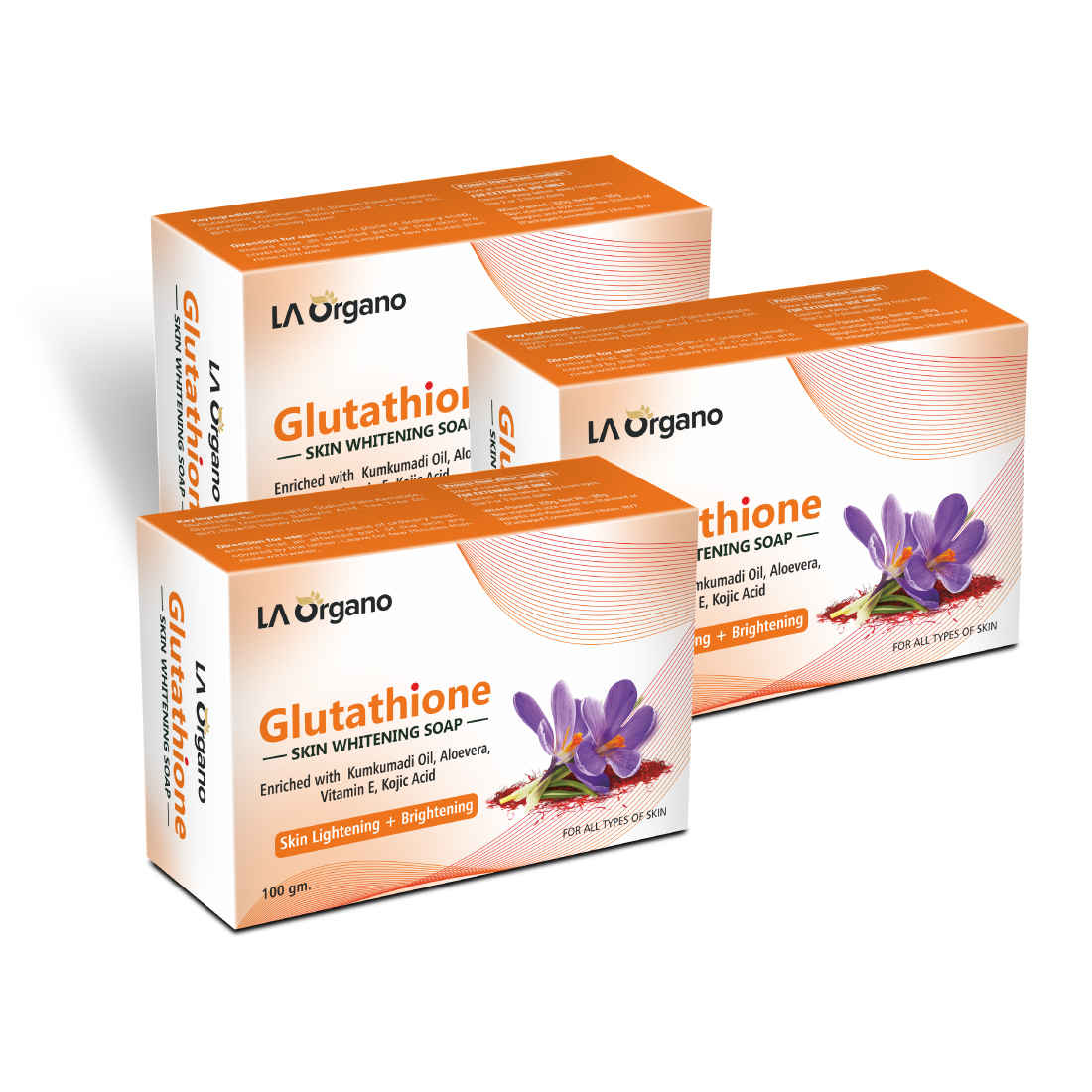 glutathione kumkumadi skin whitening soap product info and reviews Glutathione Skin Lightening Soap 75gm with Kojic Acid & Vitamin C, E main image 0