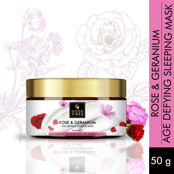 Buy Good Vibes Rose and Geranium Age Defying Sleeping Mask (50 g) - Purplle