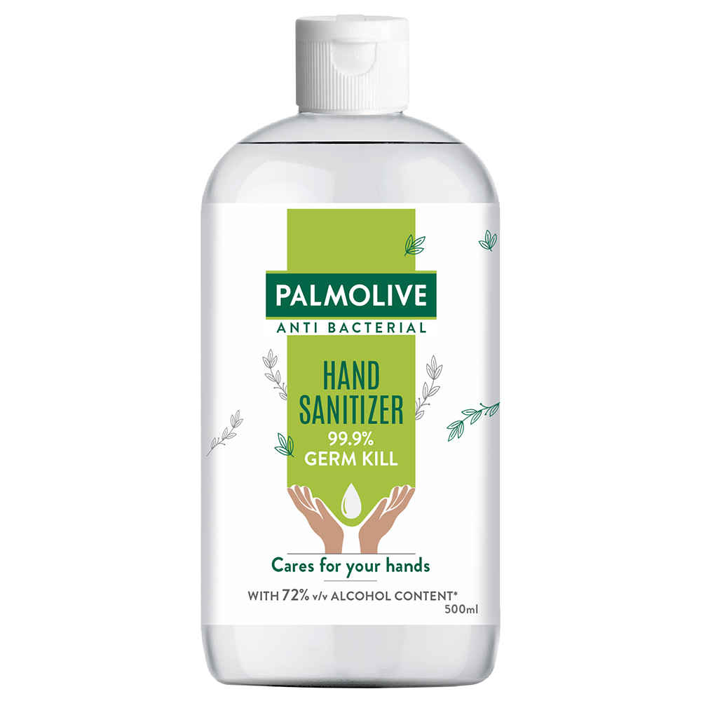 Buy Palmolive Antibacterial Hand Sanitizer, 72% Alcohol Based Sanitizer, Kills Germs Instantly, Non Sticky, Gentle on Hands (500 ml) - Purplle