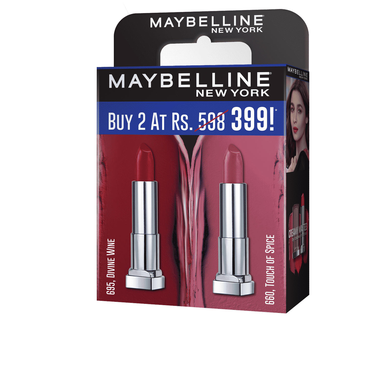 Buy Maybelline New York Creamy Matte Pack of 2 - Divine Wine & Touch of Spice - Purplle