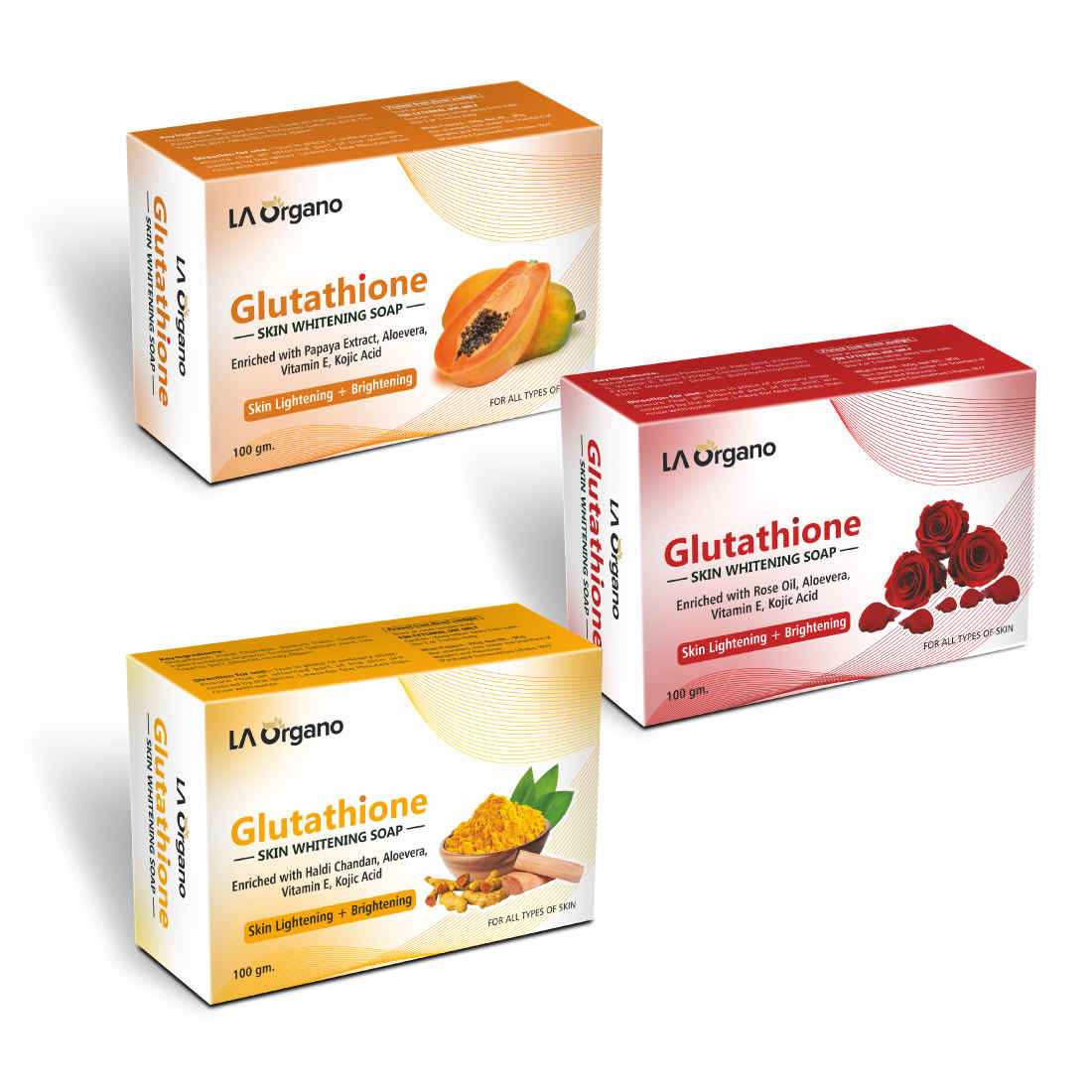 glutathione papaya skin whitening soap product info and reviews Buy LA Organo Glutathione Skin Whitening SoapGlutathione Papaya Soap + Glutathione Rose Face Whitening Soap + Glutathione Haldi Chandan Soap - Lightening, Brightening,100g each (Pack of 3) Online