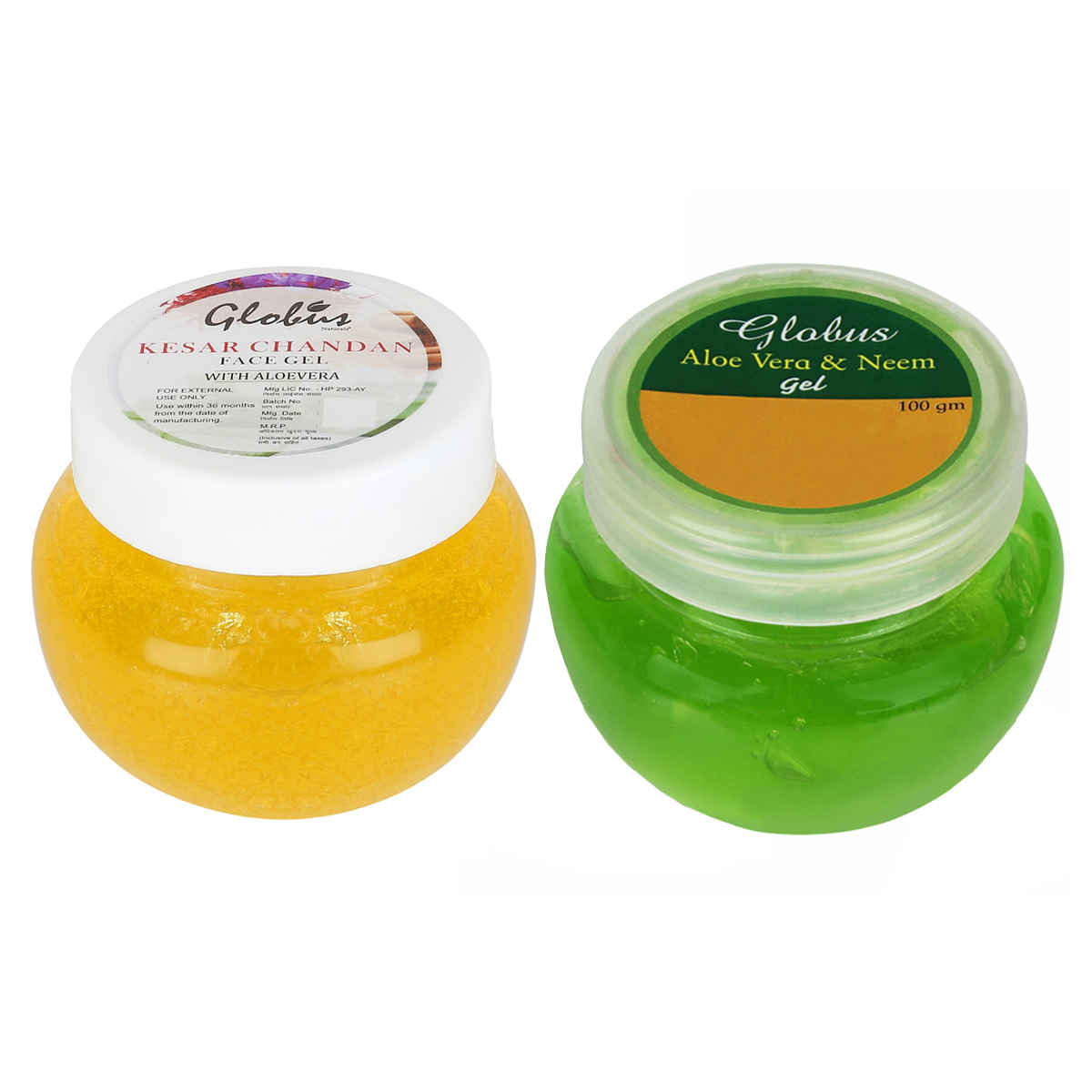 Buy Globus Naturals Aloe Vera & Kesar Chandan Face Gel (100 gm) Pack Of 2  Online | Purplle
