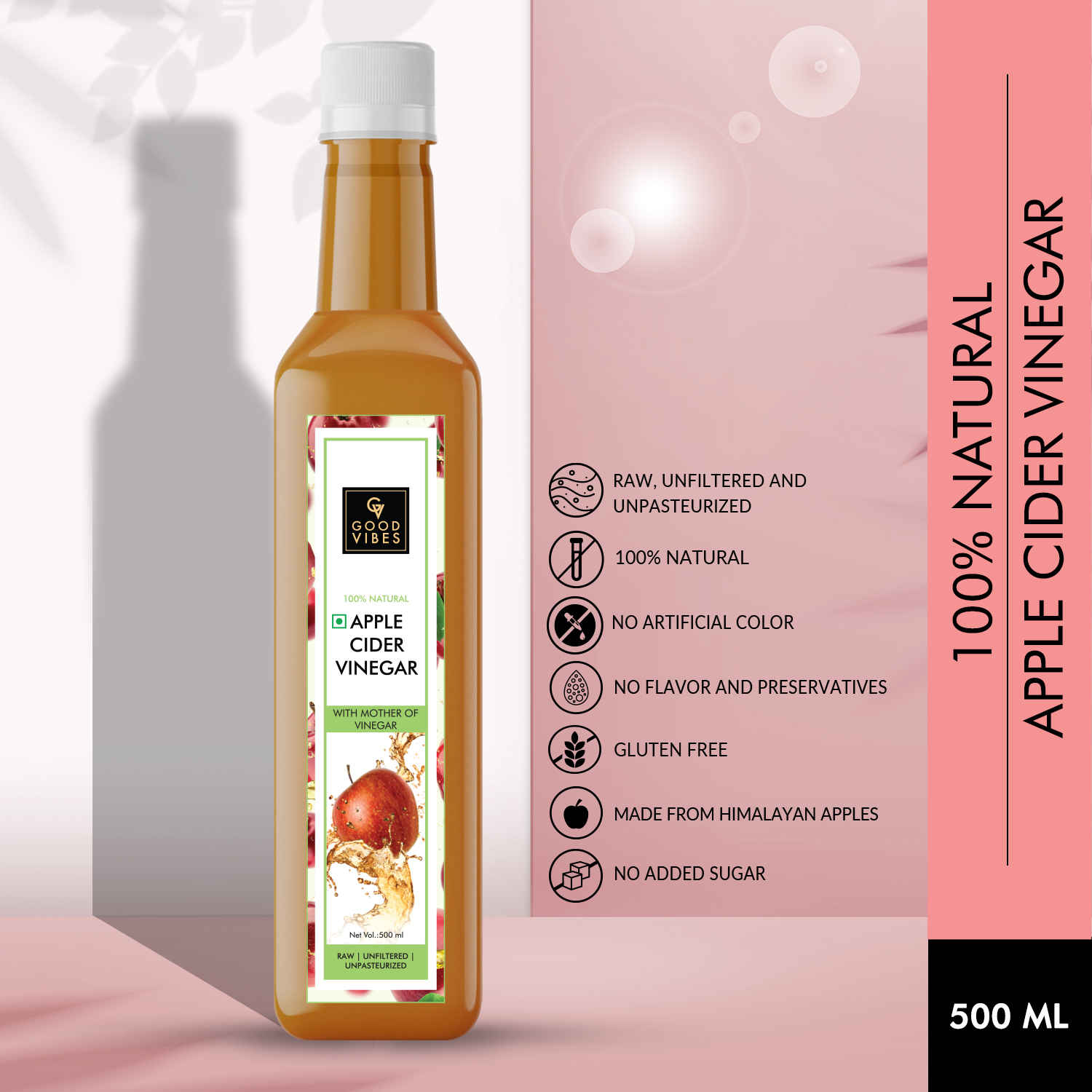 Buy Good Vibes Apple Cider Vinegar (500) ml - Purplle