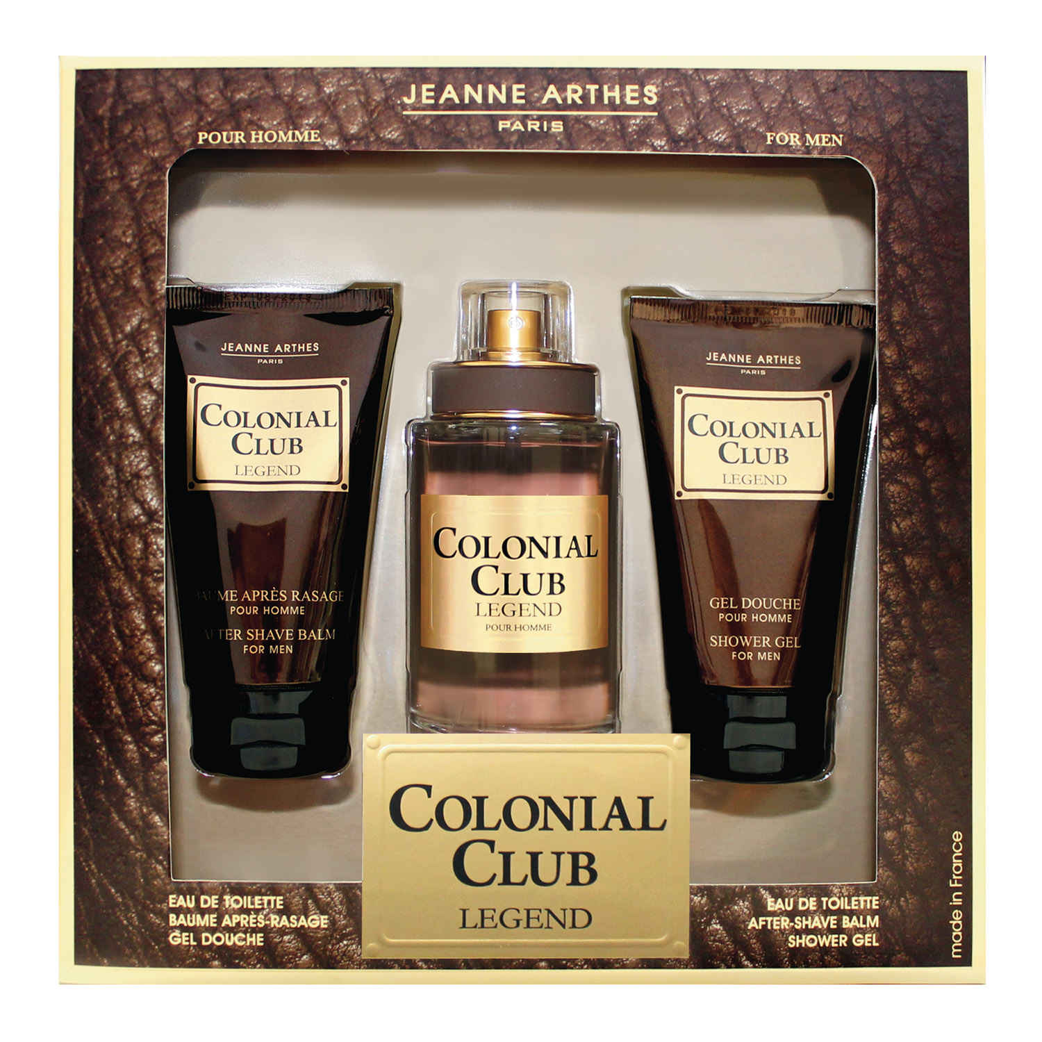 Buy JEANNE ARTHES Colonial Club Legend Gift Set(Eau de Toilette 100ml+AS 75ml+SG 75ml) - Purplle