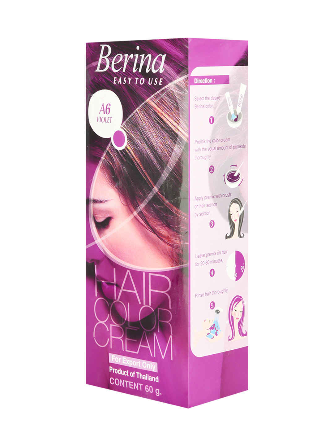 Buy Berina A6 Violet Hair Color Cream 60gm - Purplle