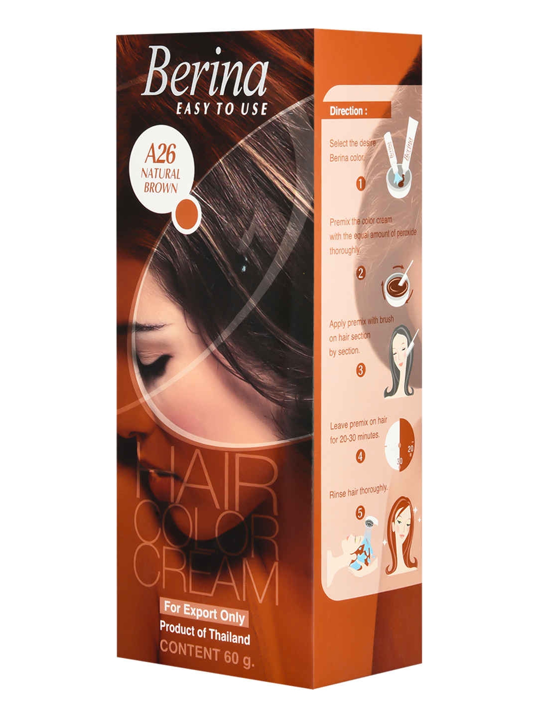 Buy Berina A26 Natural Brown Hair Color Cream 60gm - Purplle