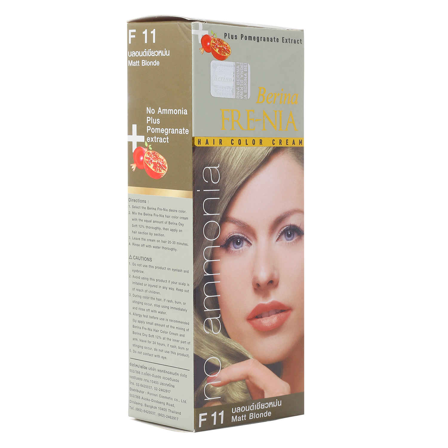 Buy Berina F11 Matt Blonde FRE-NIA Hair Color Cream 60gm - Purplle