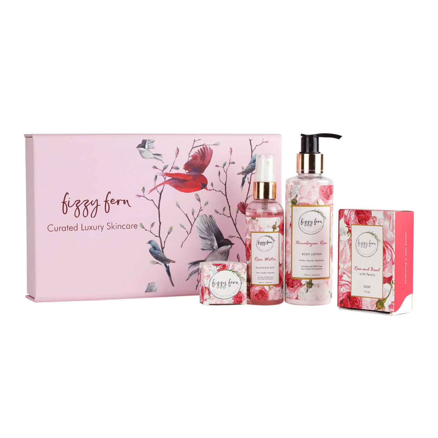 Buy Fizzy Fern Himalayan Rose Essentials Gift Box Online | Purplle
