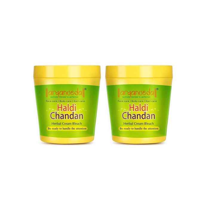 Buy Aryanveda Herbals Haldi Chandan Bleach Cream (250 g)(Pack of 2) - Purplle
