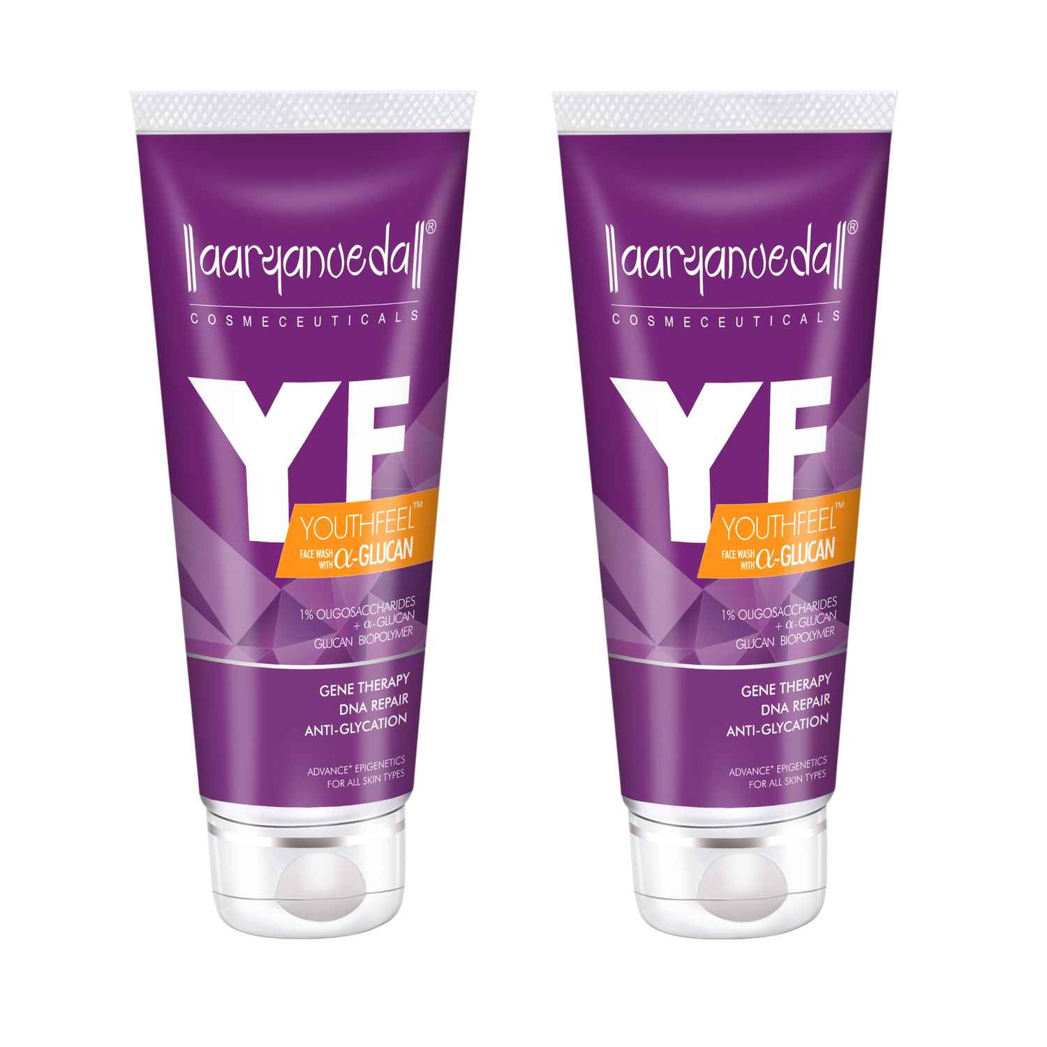 Buy Aryanveda Unisex Youth Feel Gene Therapy DNA Repair Anti-Glycation Face Wash (60 ml)(Pack of 2) - Purplle