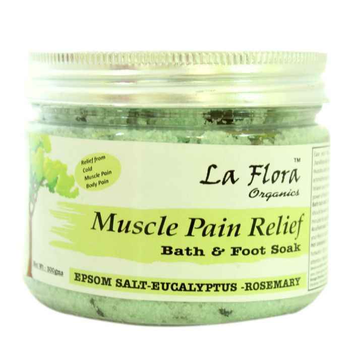 Buy La Flora Organics Muscle Pain Relief-Detox Bath & Foot Soak with Epsom Salt,Eucalyptus, Rosemary,Lemongrass (300 g) - Purplle