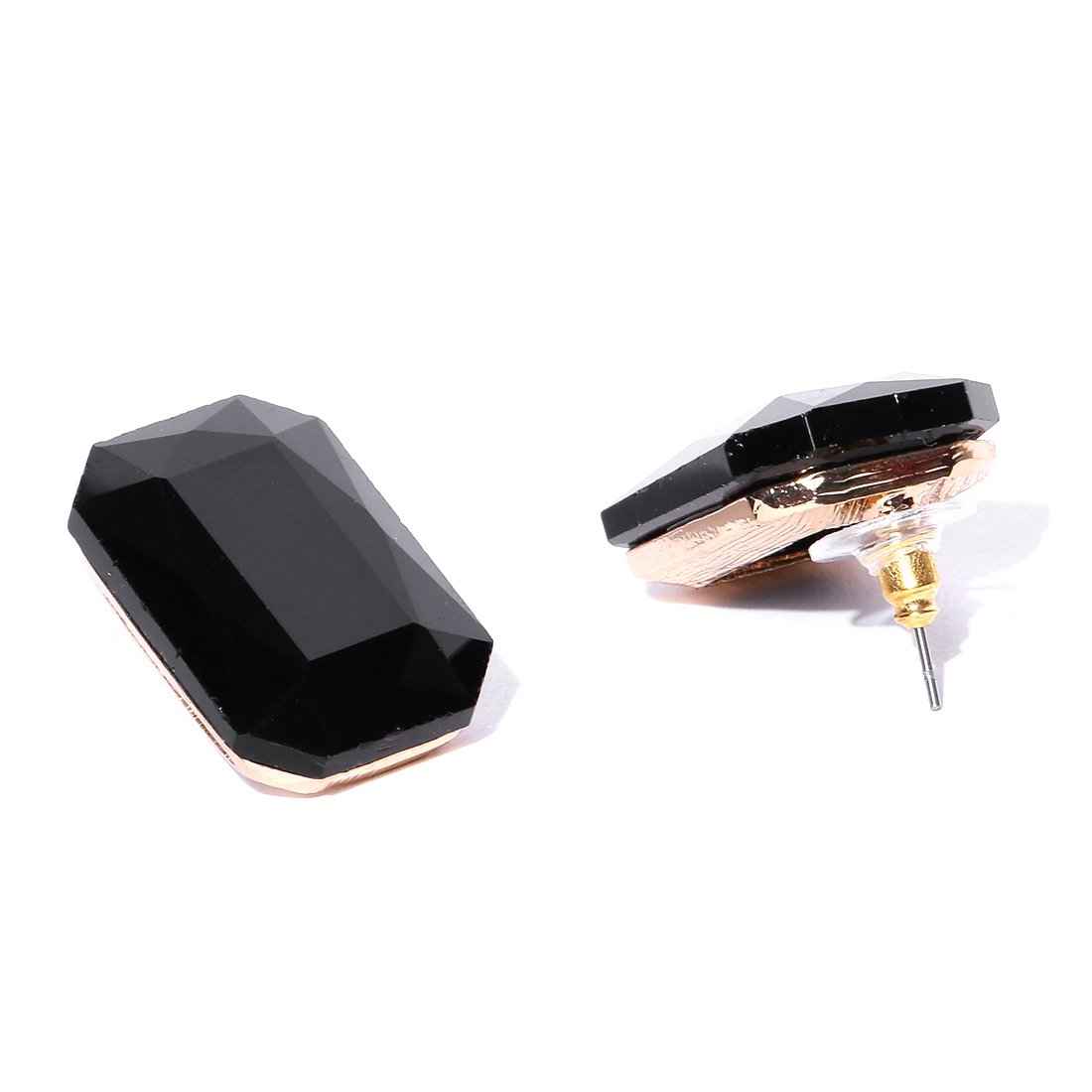 Buy Crunchy Fashion Big Black Crystal Solitaire Stone Stud Earrings-CFE1449 - Purplle