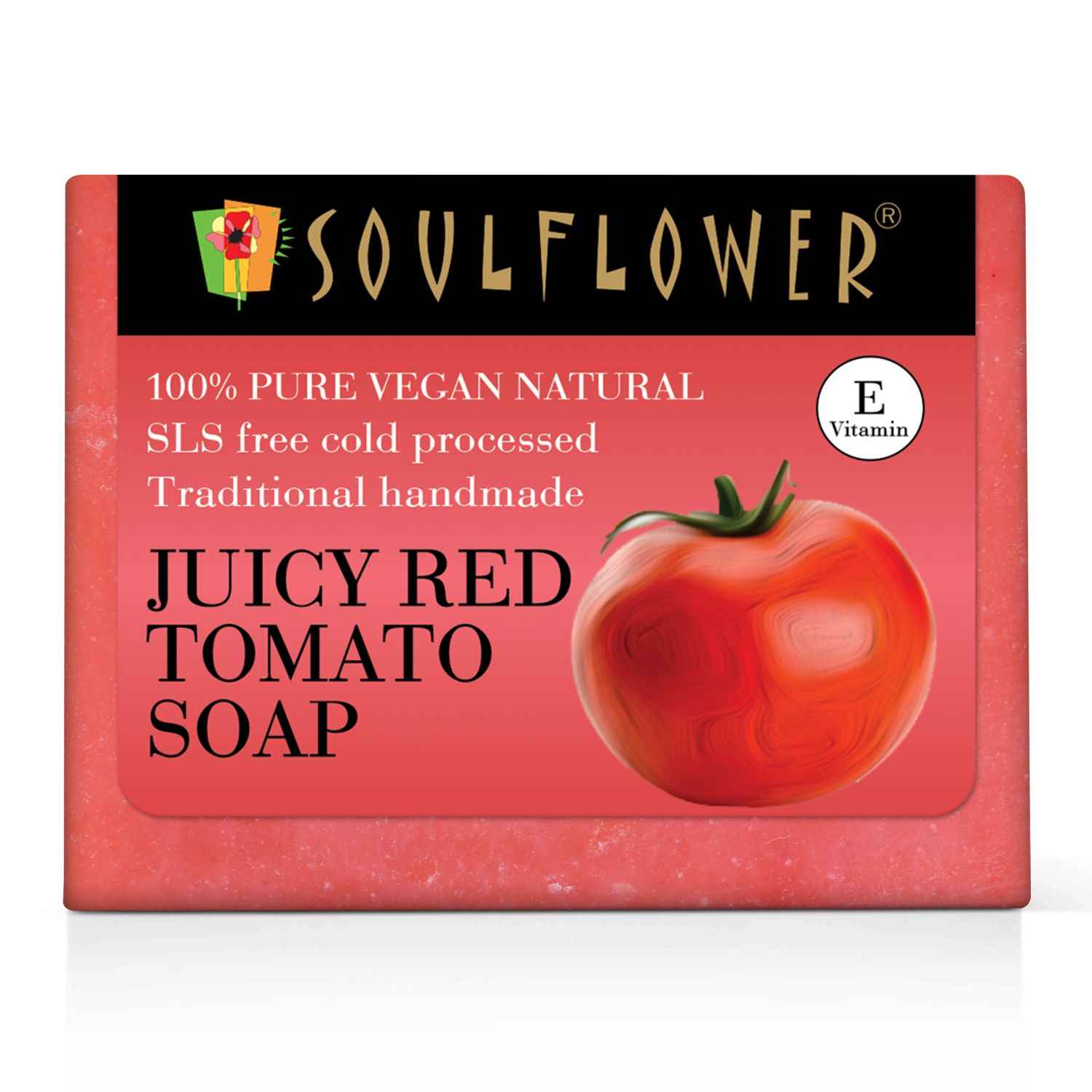 Buy Soulflower Juicy Red Tomato Soap for suntan-free, bright & glowing skin, 100% Pure & Natural, SLS Free, Cold Processed, 150g - Purplle