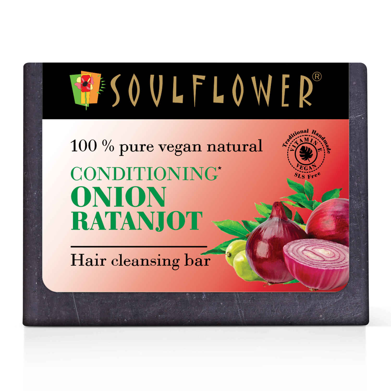 Buy Soulflower Conditioning Onion Ratanjot Hair Cleansing Bar for clean scalp, soft, thick & strong hair, 100% Pure & Natural, SLS Free, Cold Processed, 150g - Purplle