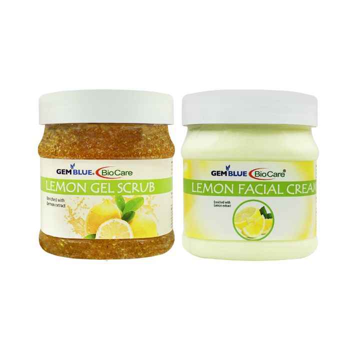 Buy Gemblue Biocare LemonGrass Facial Scrub + Cream Pack of 2 - Purplle