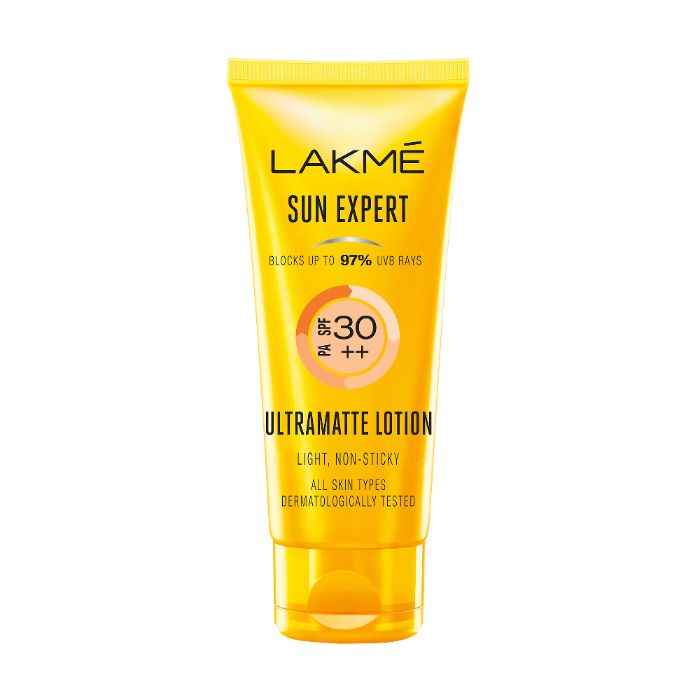 Buy Lakme Sun Expert Super Matte Lotion Sunscreen SPF 30 PA++ with Niacinamide & Vit C | Broad spectrum UVA/B protection | Blue light protection | No White Cast | for all dry, normal skin| 50ml - Purplle