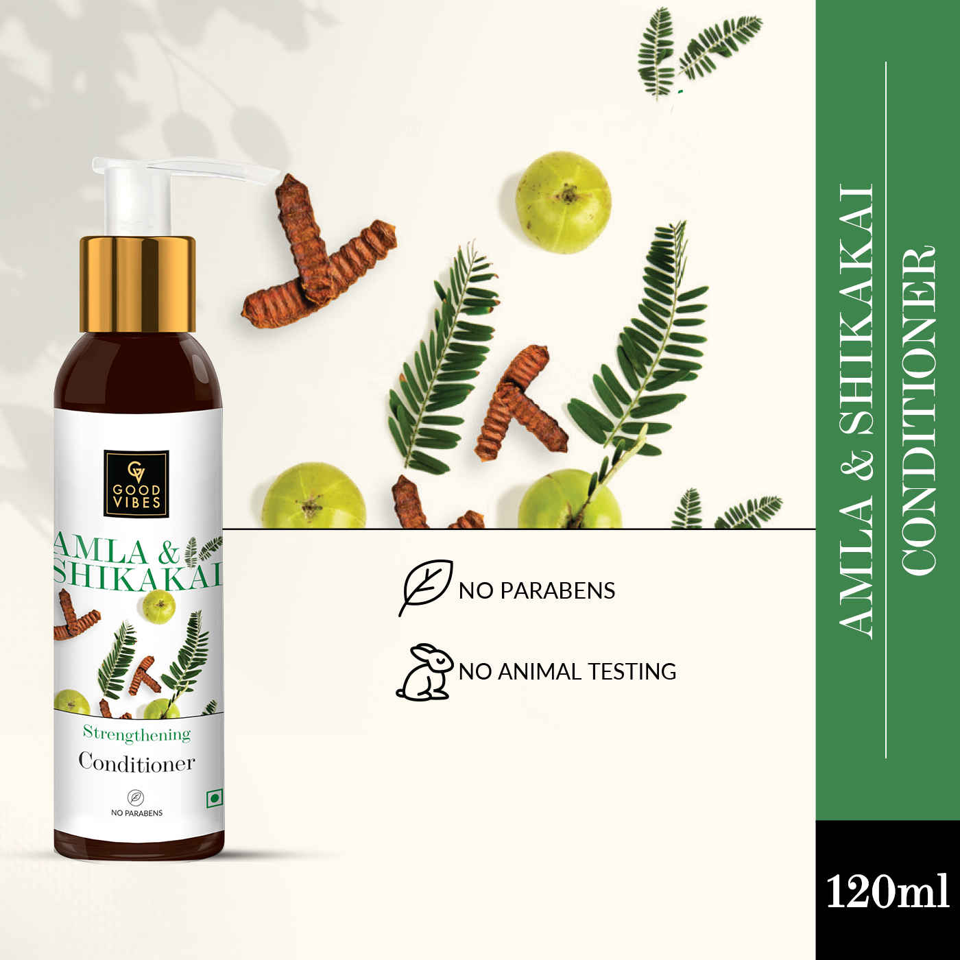 Buy Good Vibes Amla & Shikakai Strengthening Conditioner | Hair Growth, Shine | No Parabens, No Animal Testing (120 ml) - Purplle