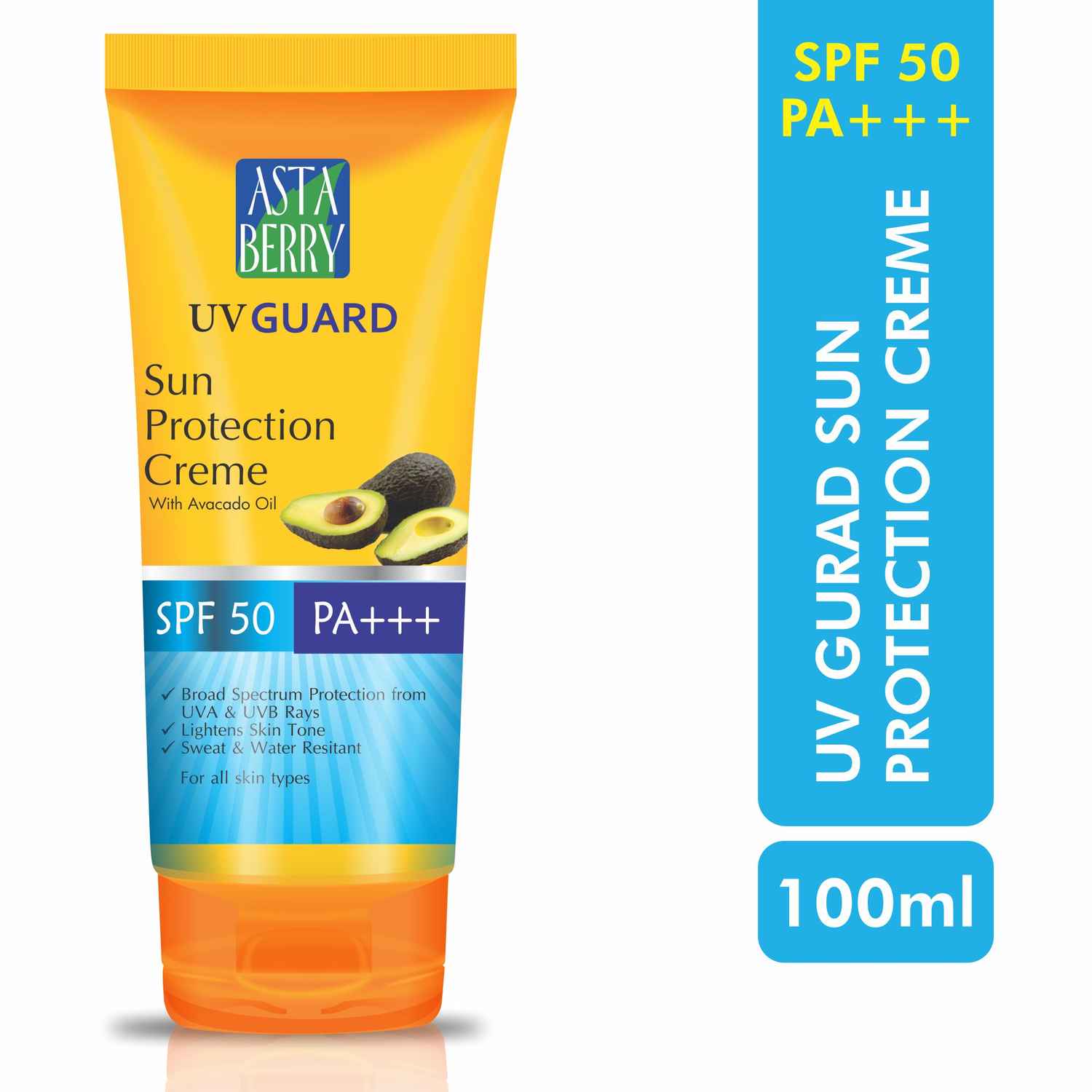Buy Astaberry UV GUARD Sun Protection Creme SPF 50PA+++ (With Avacoda oil) - SPF 50 PA+++ (100 ml) - Purplle