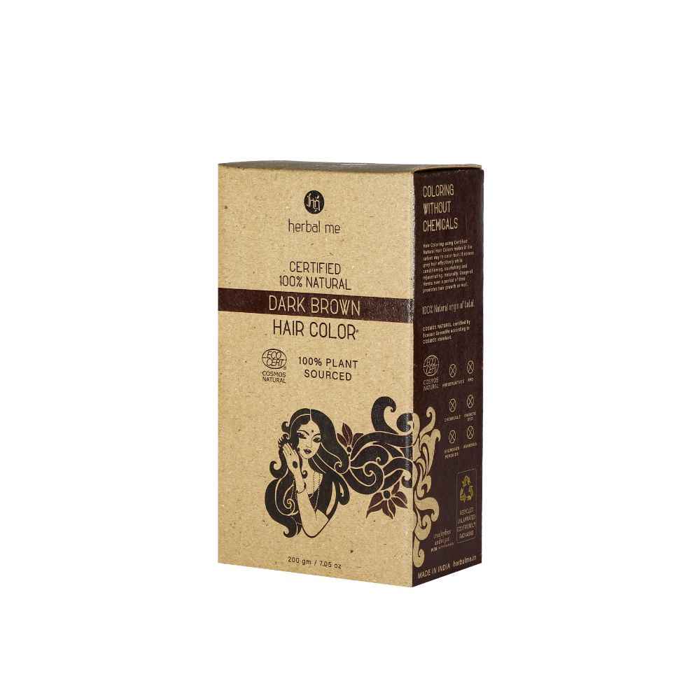 Buy Herbal Me Certified Natural Dark Brown Henna Hair Colour (200 gm) - Purplle