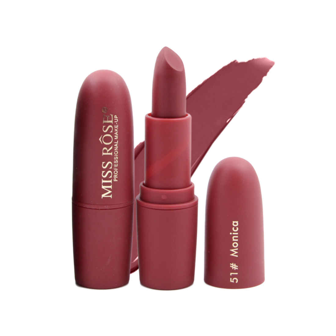 Buy Miss Rose Creamy Matte Bullet LipStick Shade 51 Monica 7301-026B 51 - Purplle