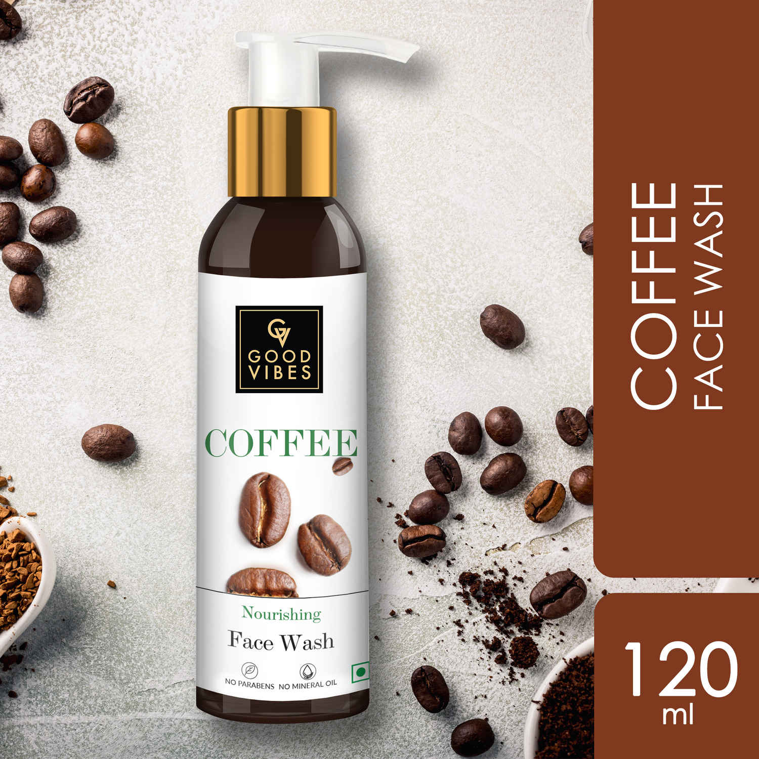 Buy Good Vibes Coffee Nourishing Face Wash | Anti-Acne, Detoxifies | With Argan Oil | No Parabens, No Mineral Oil, No Animal Testing (120 ml) - Purplle