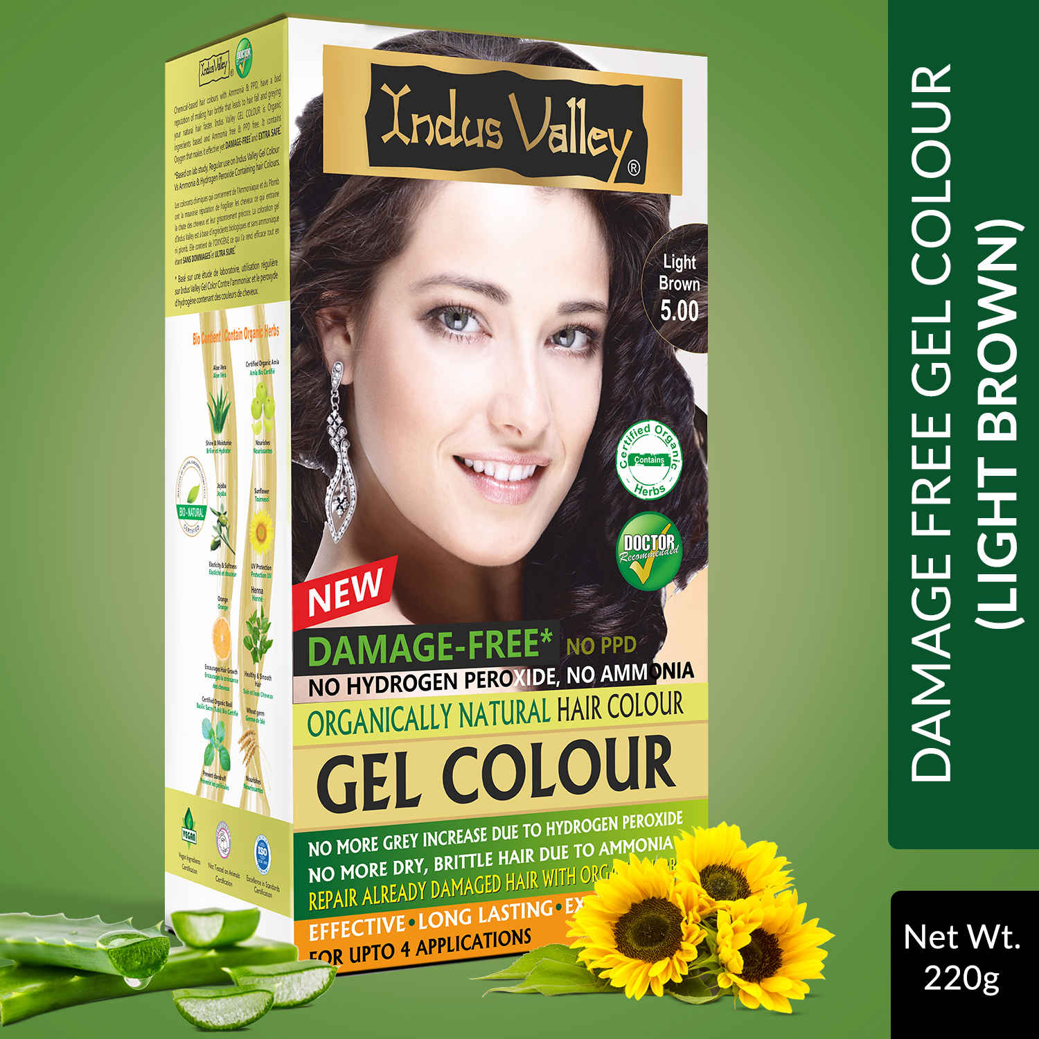 Buy Indus Valley Organically Natural Gel Light Brown 5.0 Hair Color -(220 g) - Purplle