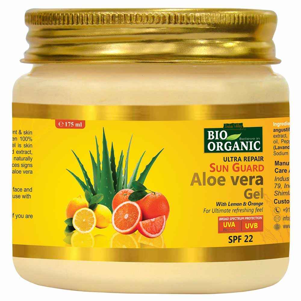 Buy Indus valley Bio organic Ultra repair Sun Guard Aloe vera gel with lemon & orange (175 ml) - Purplle