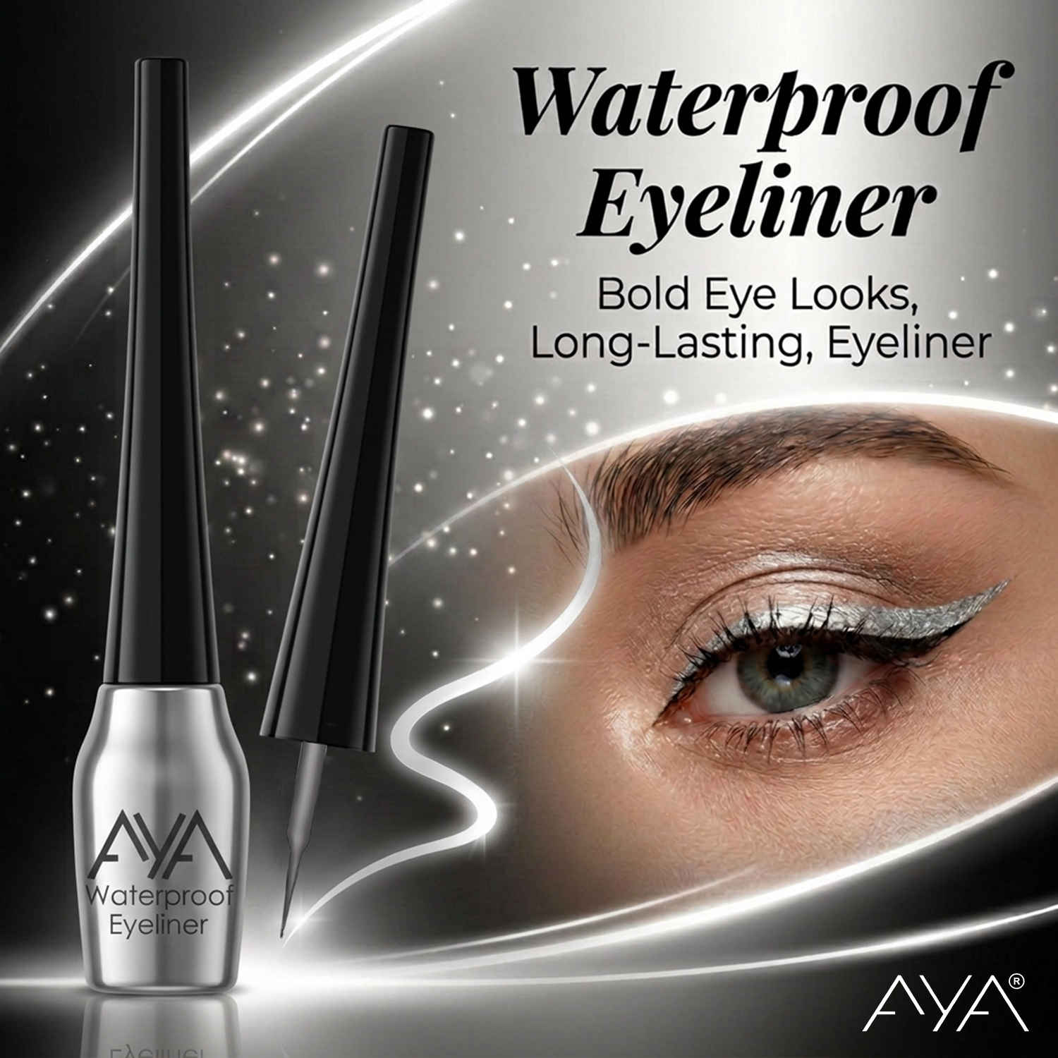 Buy AYA Waterproof Eyeliner, Silver (5 ml) - Purplle