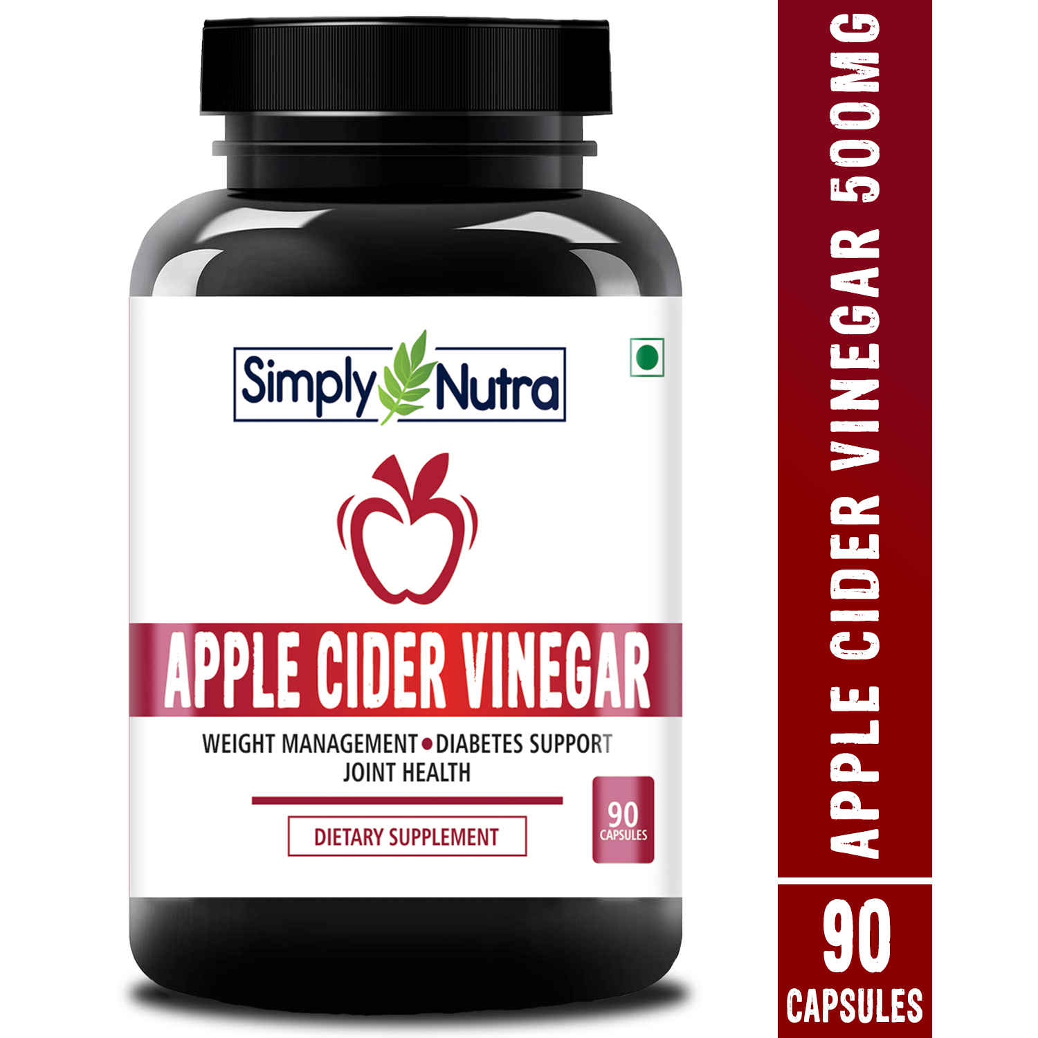 Buy Simply Nutra Apple Cider Vinegar Capsules 500mg - 90 Veg Capsules - Purplle