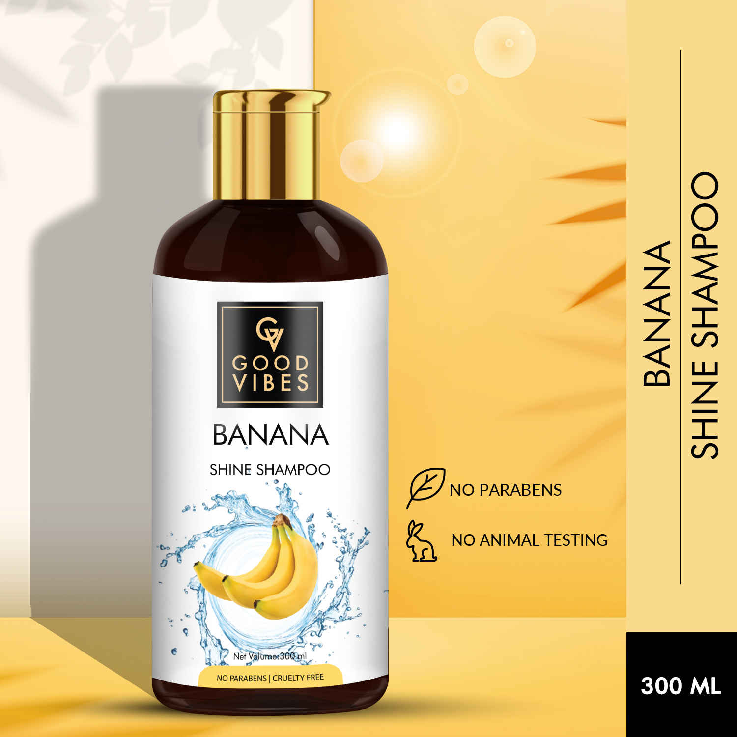 Buy Good Vibes Banana Shine Shampoo | Nourishing, Moisturizing |No Parabens, No Animal Testing (300 ml) - Purplle