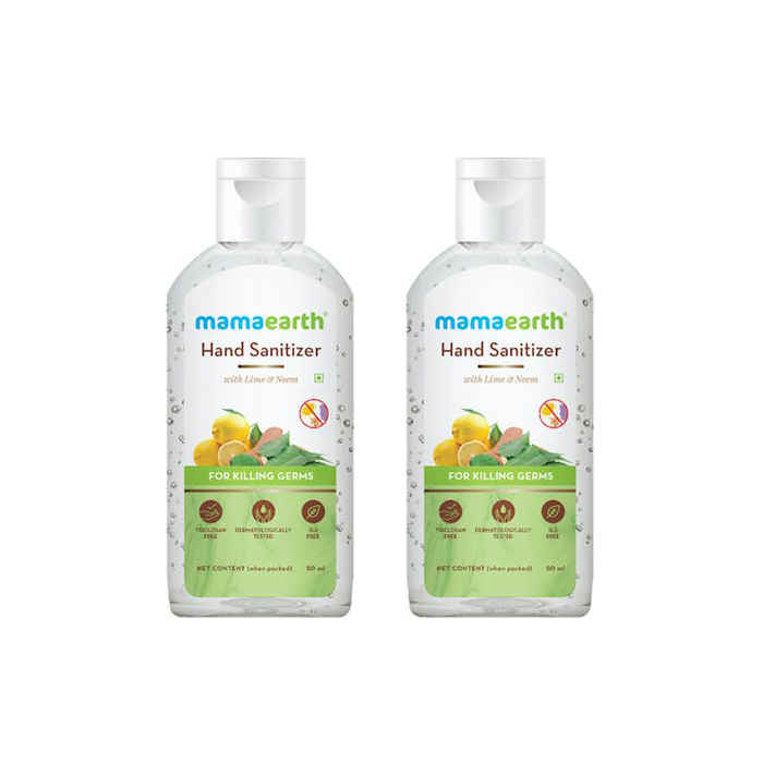 Buy Mamaearth Hand Sanitizer with Lime & Neem for Killing Germs (50 ml) Pack of 2 - Purplle