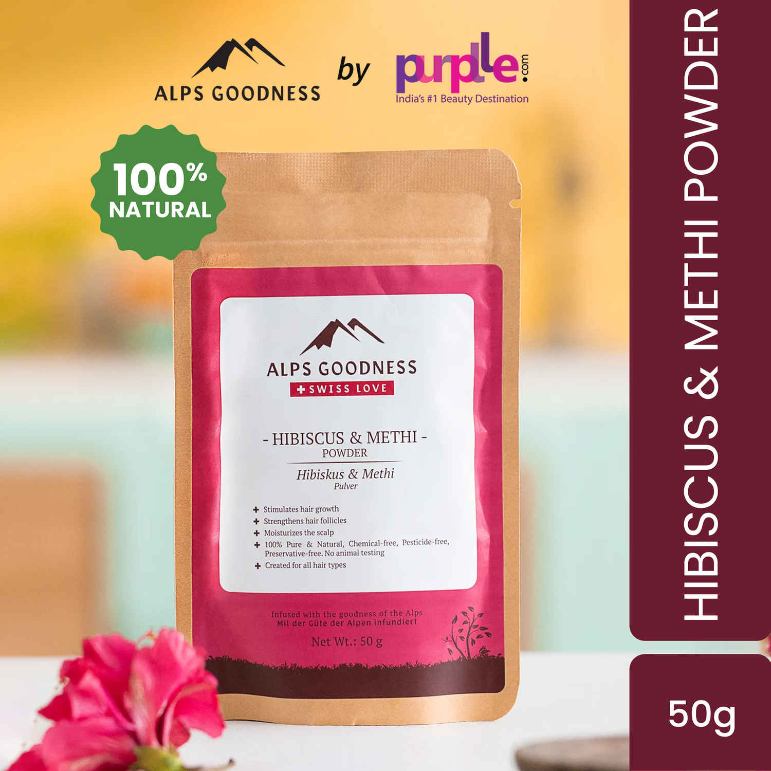 Buy Alps Goodness Hibiscus & Methi Powder(50 gm) - Purplle