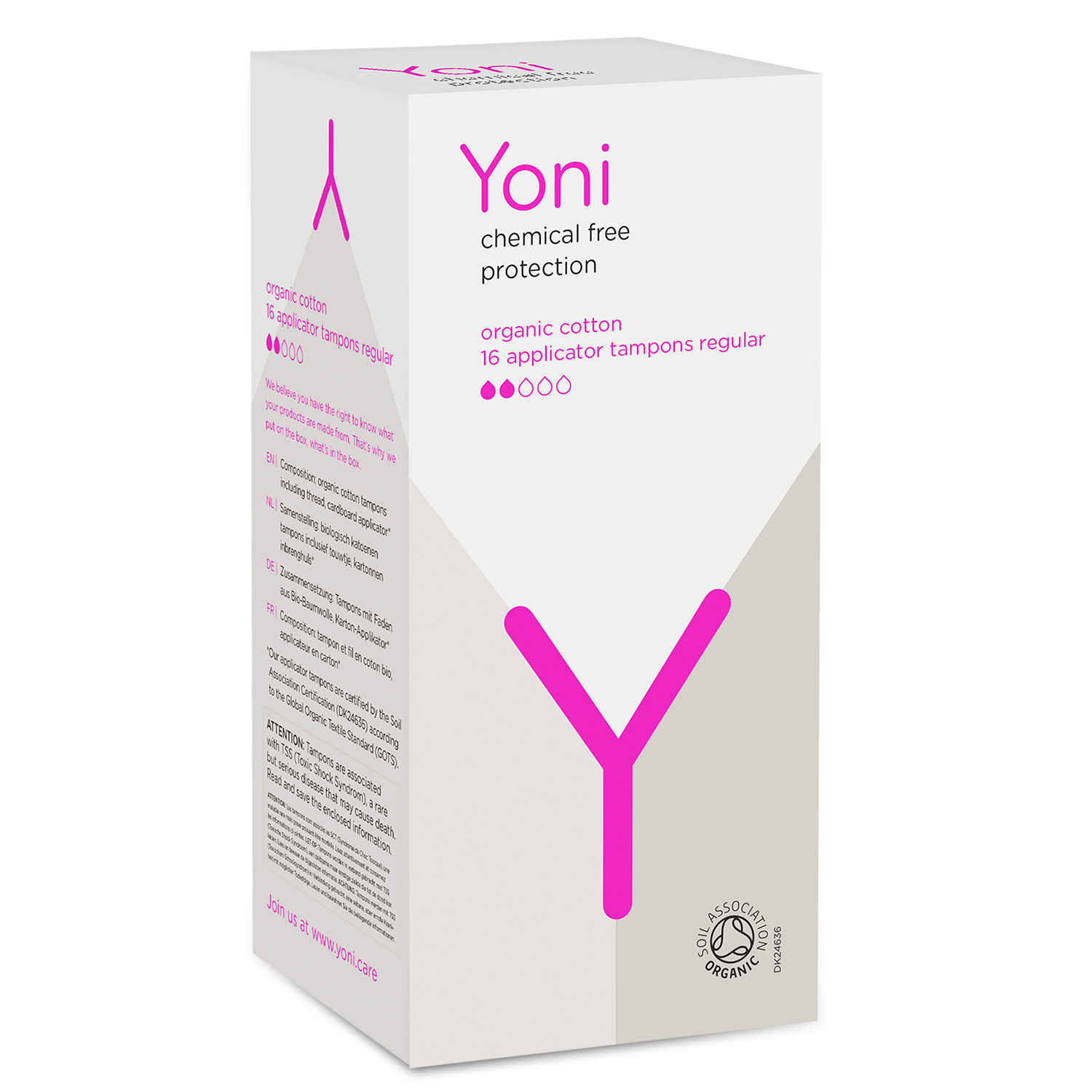 Buy Yoni 100% Organic Cotton Biodegradable Applicator Tampons (Regular 16) - Purplle