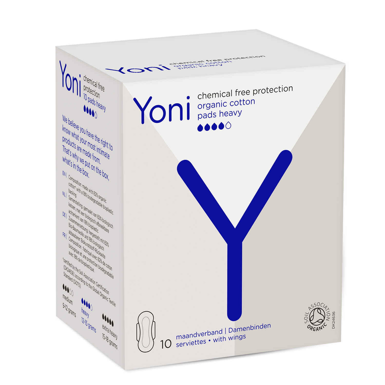 Buy Yoni 100% Organic Cotton Biodegradable Pads (Heavy 10) - Purplle