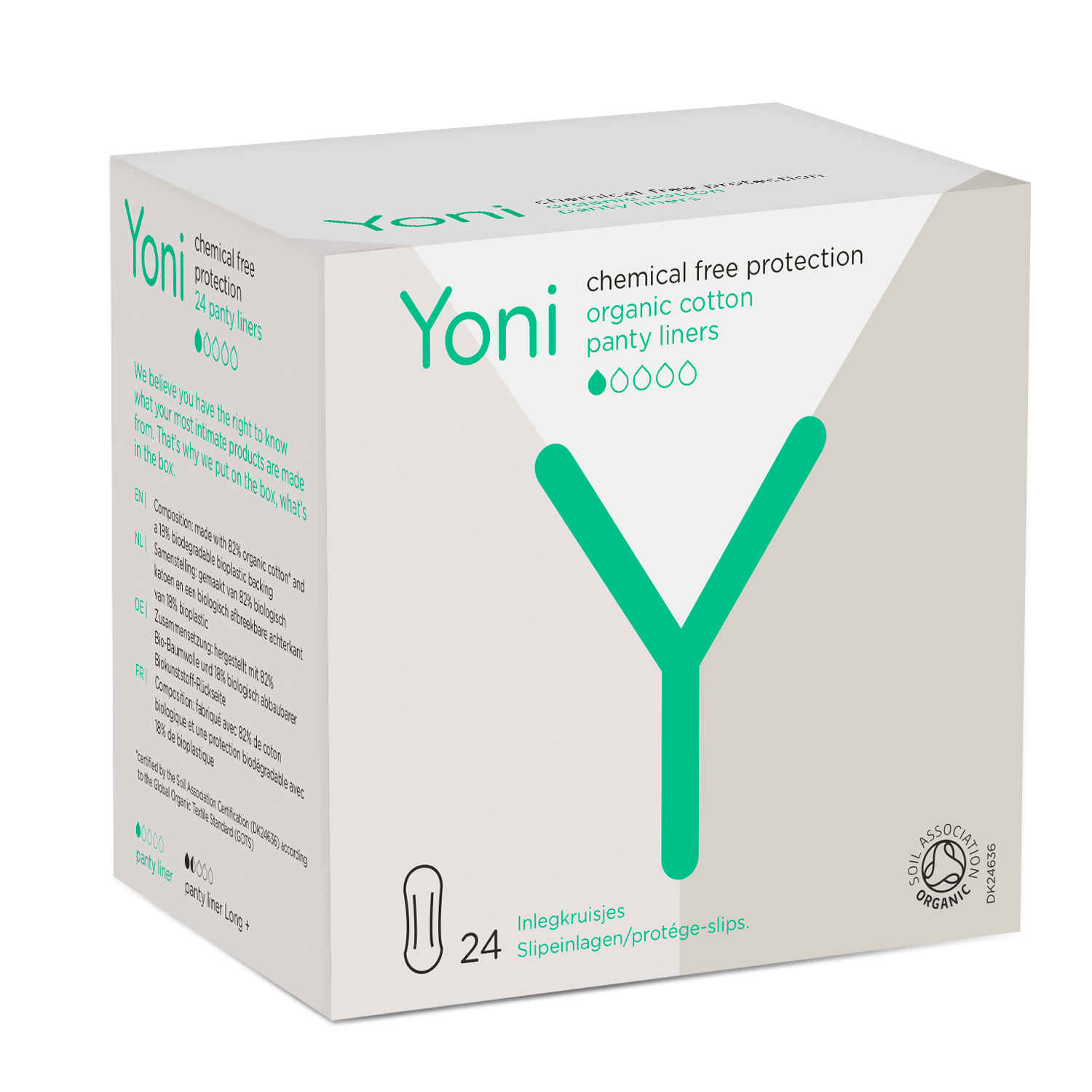 Buy Yoni 100% Organic Cotton Biodegradable Panty Liners 24 pcs - Purplle