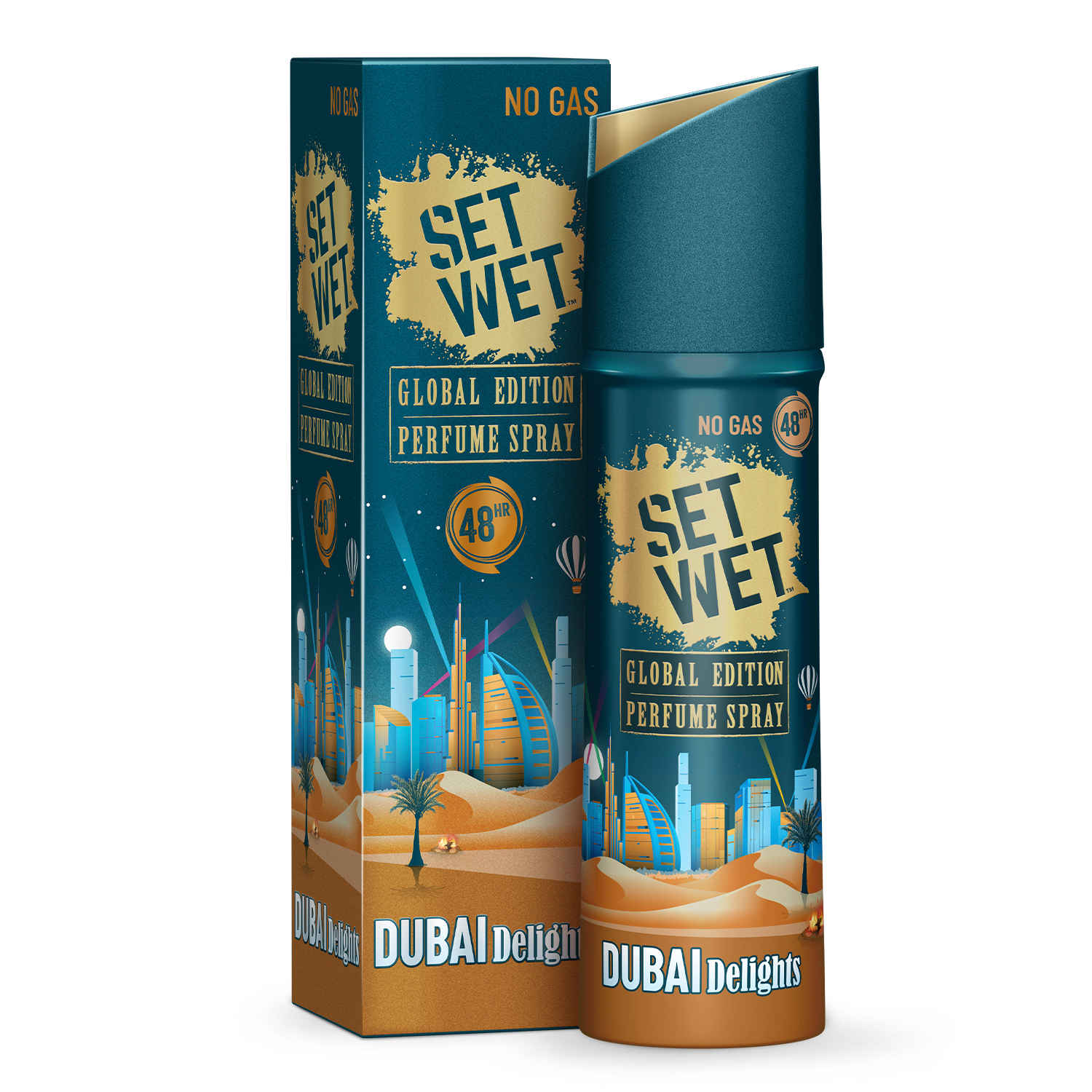 Buy Set Wet Global Edition Dubai Delights No Gas Perfume Body Spray & Deodorant For Men (120 ml) - Purplle