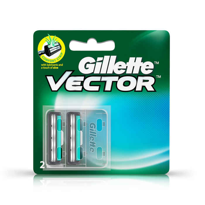 Buy Gillette Vector plus Manual Shaving Razor Blades (Cartridge) 2s pack - Purplle