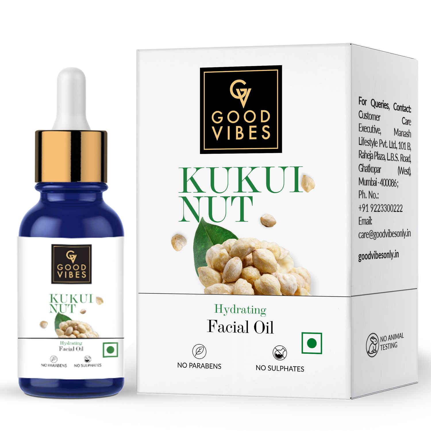 Buy Good Vibes Skin Hydrating Facial Oil - Kukui Nut (10 ml) - Purplle