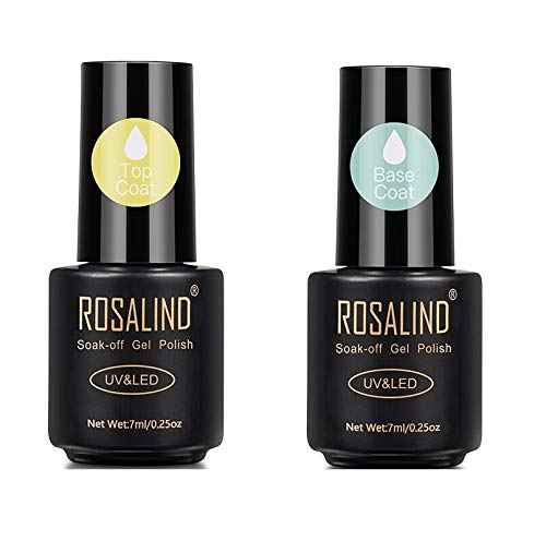 Buy ROSALIND Gel Nail Polish Manicure Set UV LED Painting Gel Varnish 8ml Semi Permanent Polish (RL-7ML-BASE + Top Coat) - Purplle