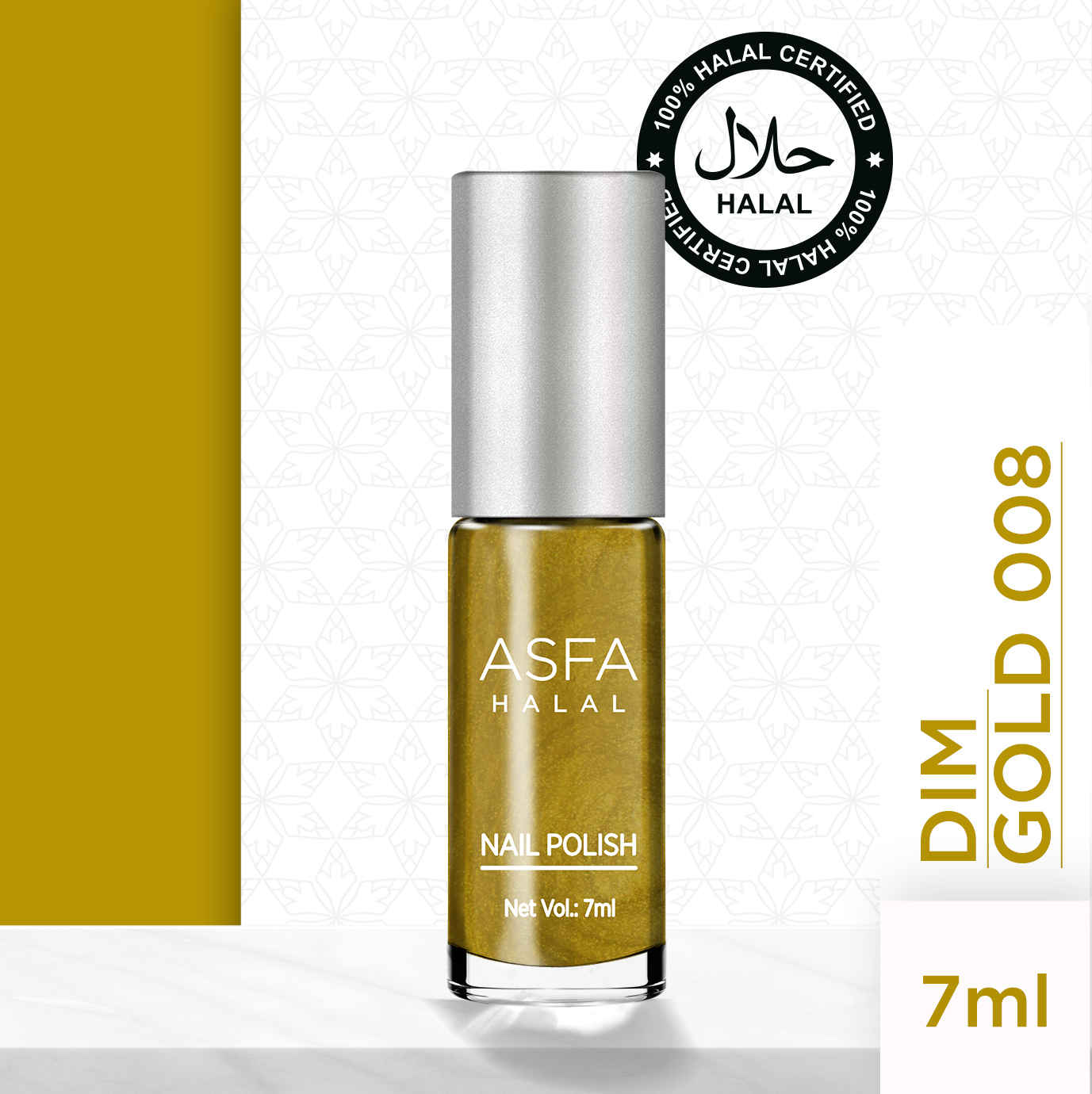 Buy Asfa Halal Nail Polish, Creame Matte , Dim Gold 008, (7 ml) - Purplle