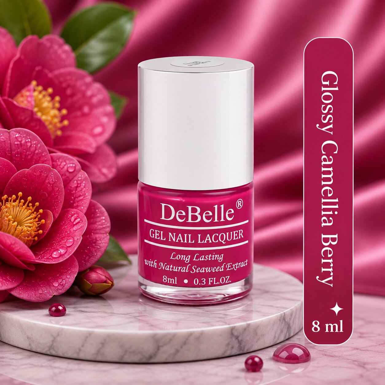 Buy DeBelle Gel Nail Lacquer Glossy Camellia Berry - Dark Majenta, (8 ml) - Purplle