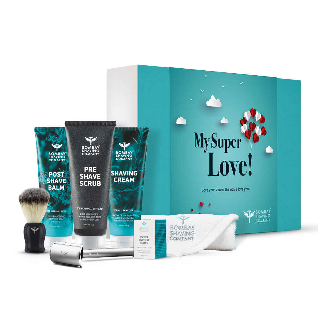 Buy Bombay Shaving Company 6-in-1 Shaving & Grooming Kit for Men | Silver Metal Precision Safety Razor, Exfoliating Scrub, Shaving Cream, Post-Shave Balm, Shaving Brush & Feather Blades - Purplle