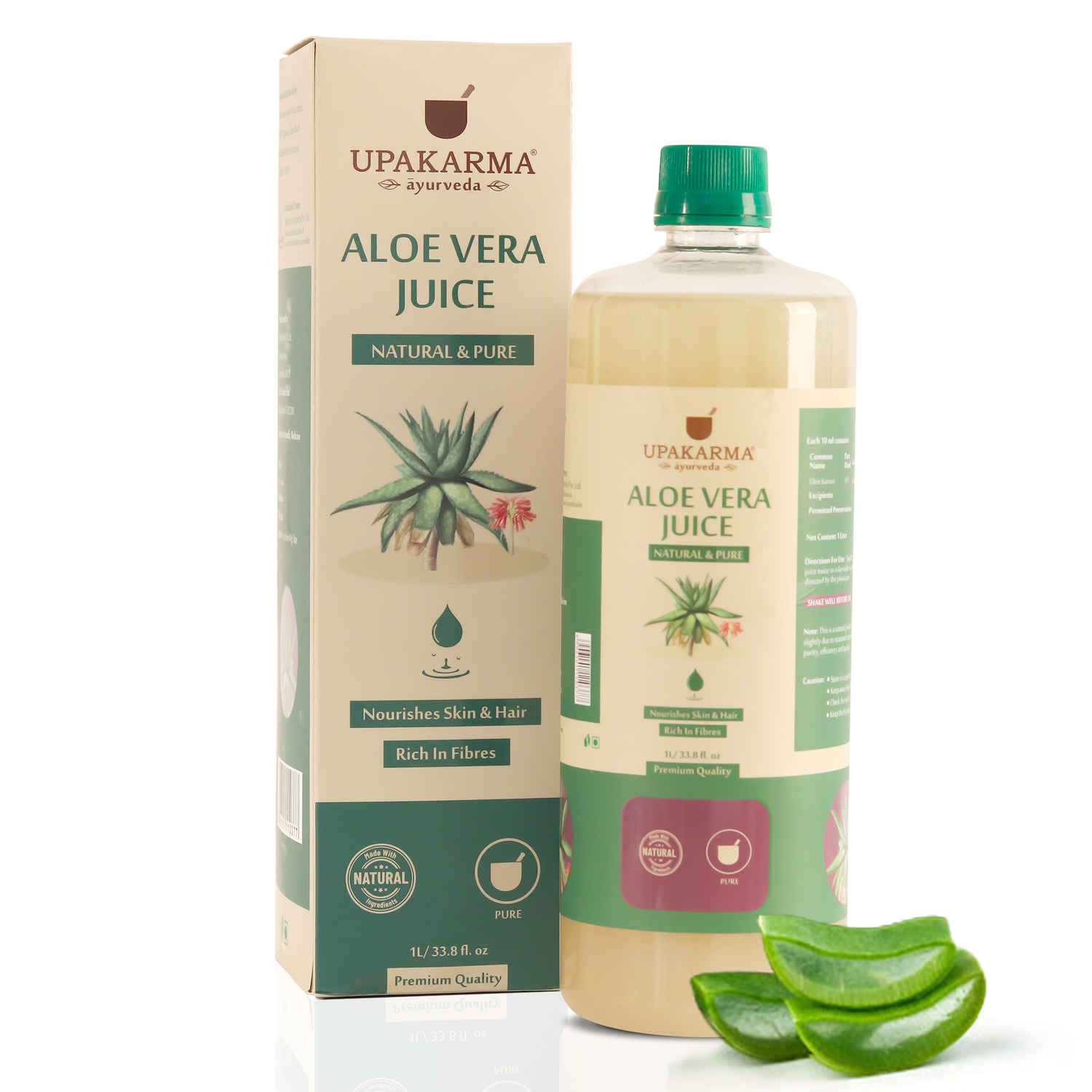 Buy UPAKARMA Aloe Vera Juice a Natural All-Round Tonic for Skin, Hair and Boost Immunity (1 L) - Purplle